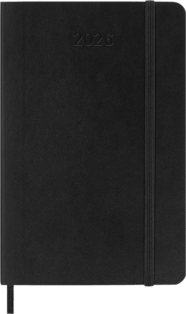 Agenda 12 Mesi Settimanale Orizzontale Moleskine Pocket con Copertina Morbida Nero 2026