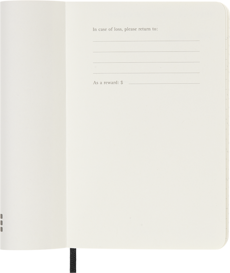 Agenda 12 Mesi Settimanale Orizzontale Moleskine Pocket con Copertina Morbida Nero 2026