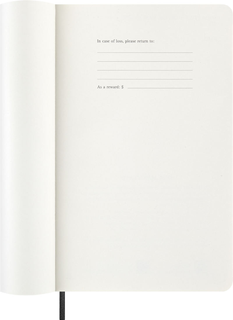 Agenda 12 Mesi Settimanale Orizzontale Moleskine Large con Copertina Morbida Nero 2026