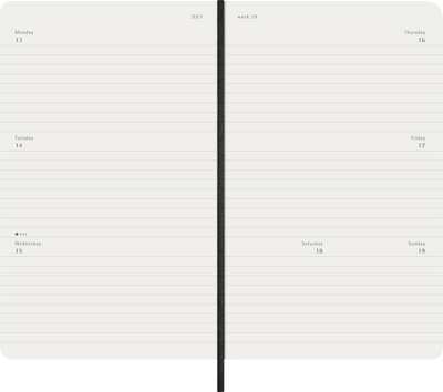 Agenda 12 Mesi Settimanale Orizzontale Moleskine Large con Copertina Morbida Nero 2026