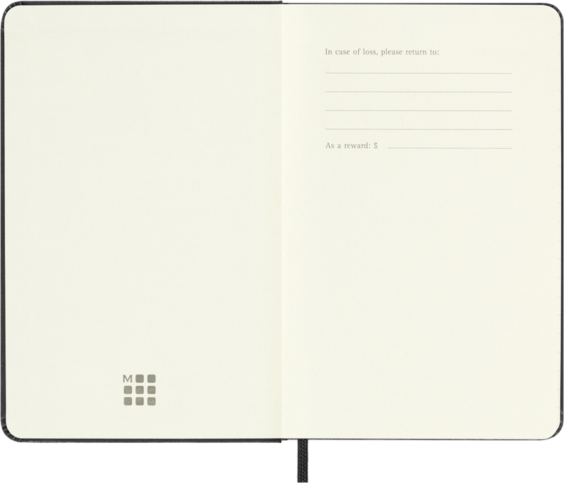 Agenda 12 Mesi Settimanale Orizzontale Moleskine Pocket con Copertina Rigida Nero 2026