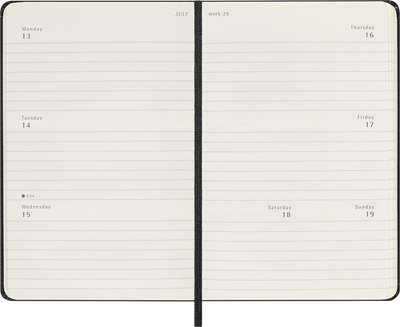 Agenda 12 Mesi Settimanale Orizzontale Moleskine Pocket con Copertina Rigida Nero 2026