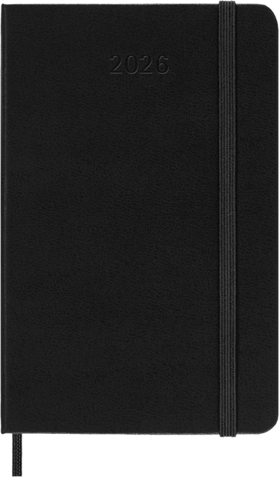 Agenda 12 Mesi Settimanale Verticale Moleskine Pocket con Copertina Rigida Nero 2026