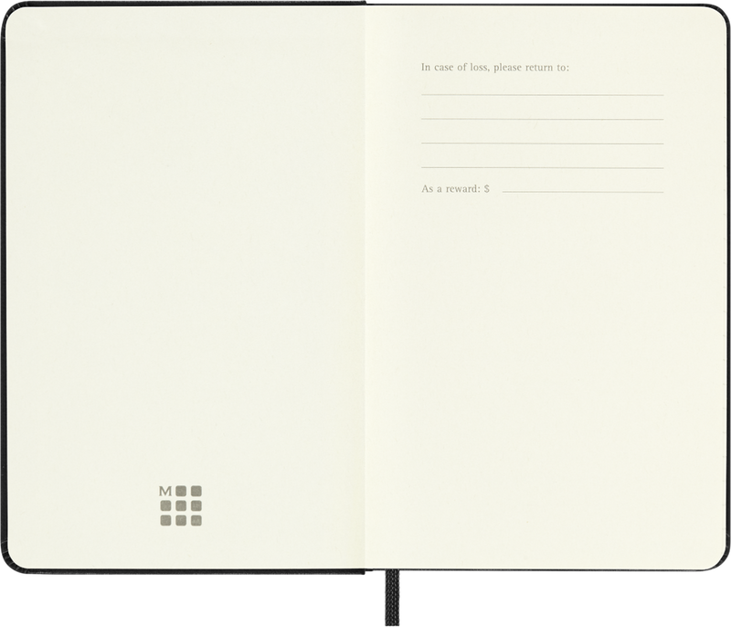 Agenda 12 Mesi Settimanale Verticale Moleskine Pocket con Copertina Rigida Nero 2026