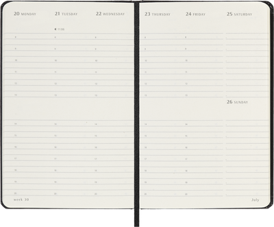Agenda 12 Mesi Settimanale Verticale Moleskine Pocket con Copertina Rigida Nero 2026