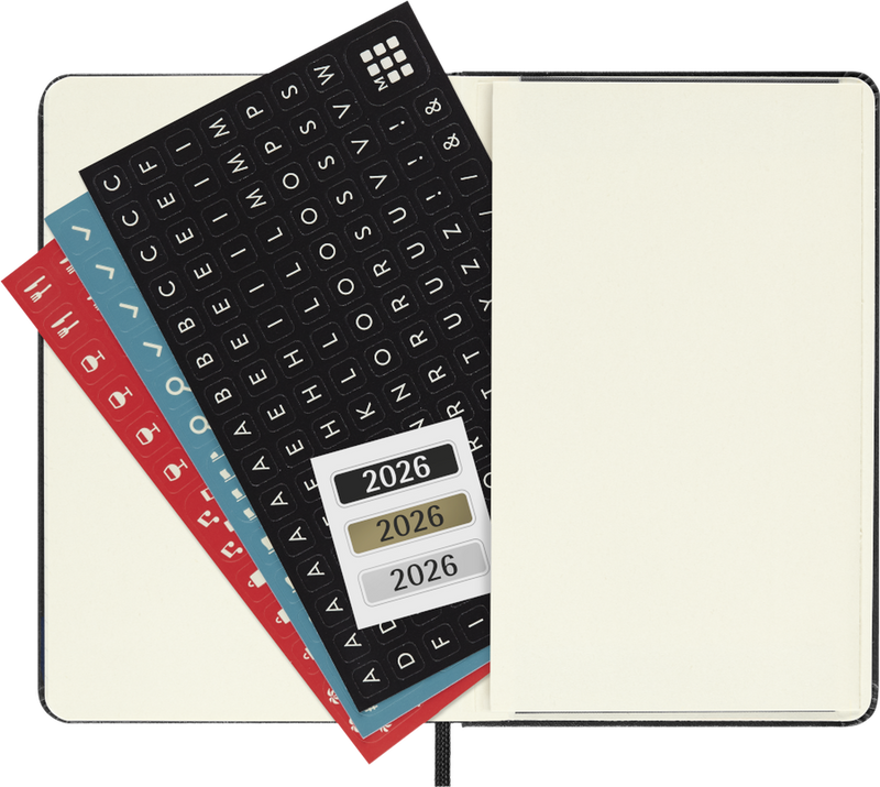 Agenda 12 Mesi Settimanale Verticale Moleskine Pocket con Copertina Rigida Nero 2026