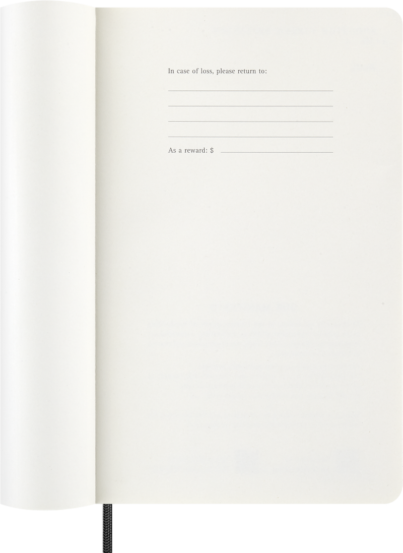 Agenda 12 Mesi Mensile Moleskine Large con Copertina Morbida Nero 2026