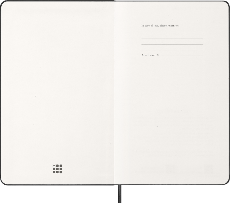 Agenda 12 Mesi Settimanale Verticale Moleskine Large con Copertina Rigida Nero 2026