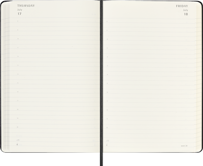 Agenda 18 Mesi Giornaliera Moleskine Large con Copertina Rigida Nero 2026