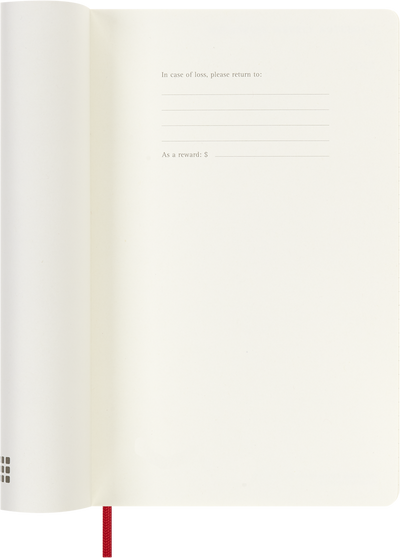 Agenda 18 Mesi Settimanale Moleskine Large con Copertina Morbida Rosso 2026