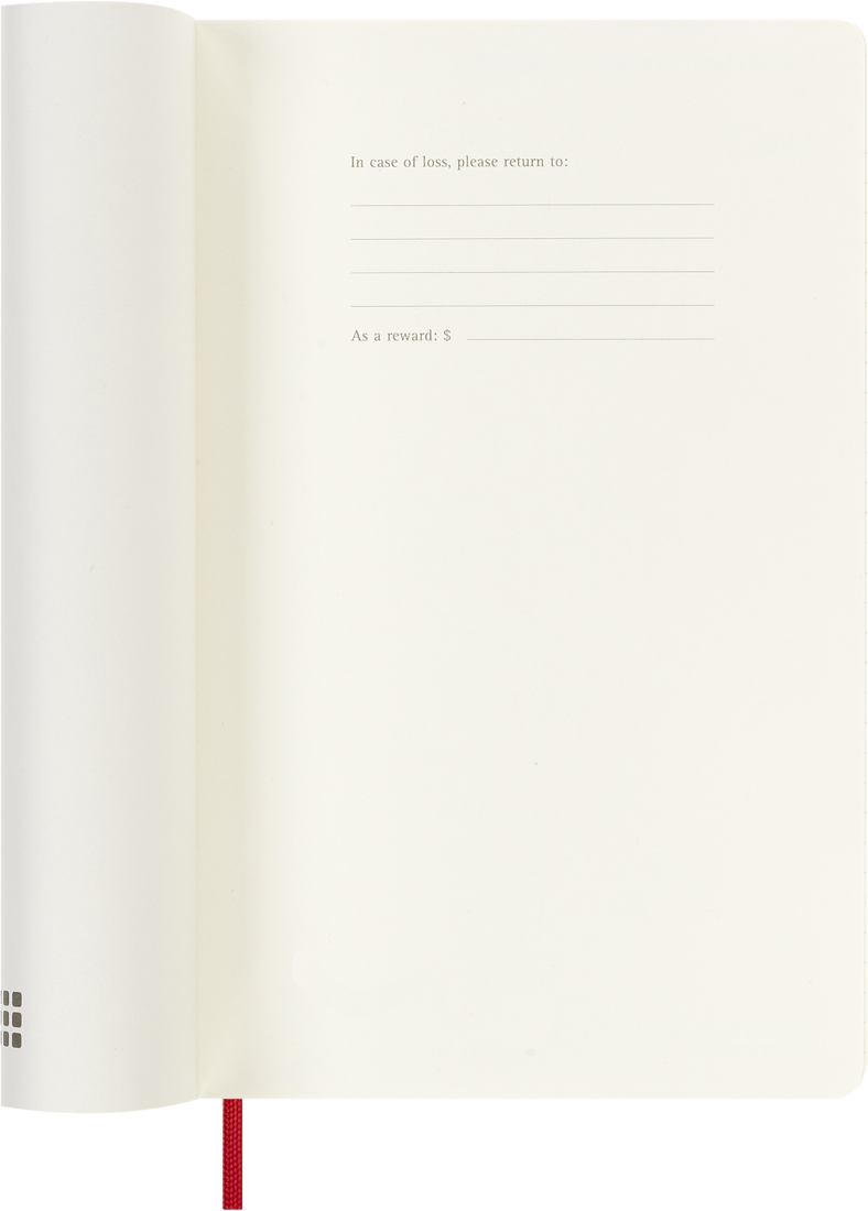 Agenda 18 Mesi Settimanale Moleskine Large con Copertina Morbida Rosso 2026