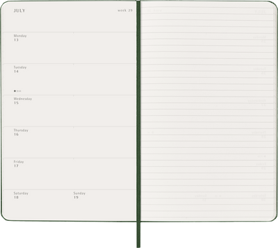 Agenda 12 Mesi Settimanale Moleskine Large con Copertina Rigida Verde Mirto 2026