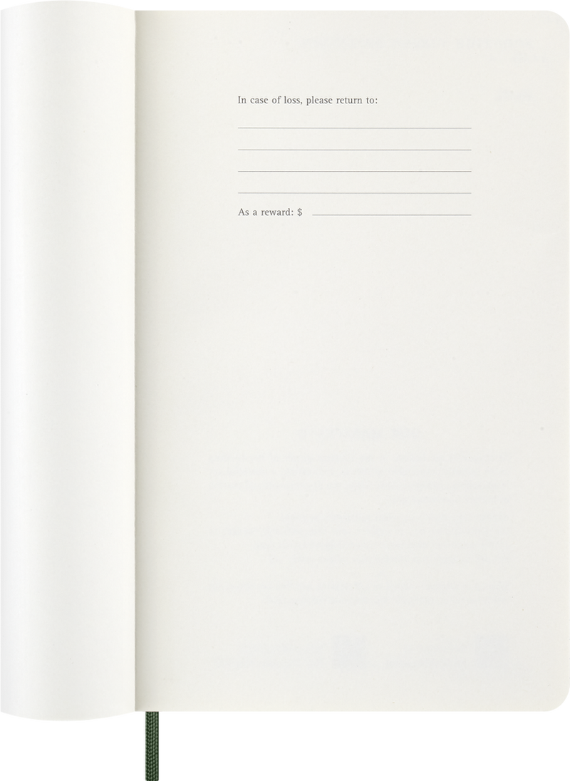 Agenda 12 Mesi Settimanale Moleskine Large con Copertina Morbida Verde Mirto 2026