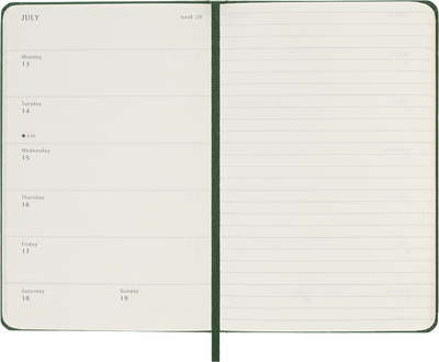 Agenda 12 Mesi Settimanale Moleskine Pocket con Copertina Rigida Verde Mirto 2026