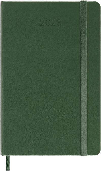 Agenda 12 Mesi Giornaliera Moleskine Pocket con Copertina Rigida Verde Mirto 2026