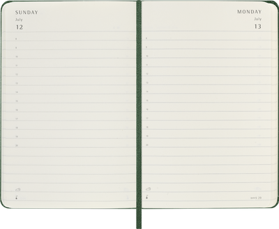 Agenda 12 Mesi Giornaliera Moleskine Pocket con Copertina Rigida Verde Mirto 2026