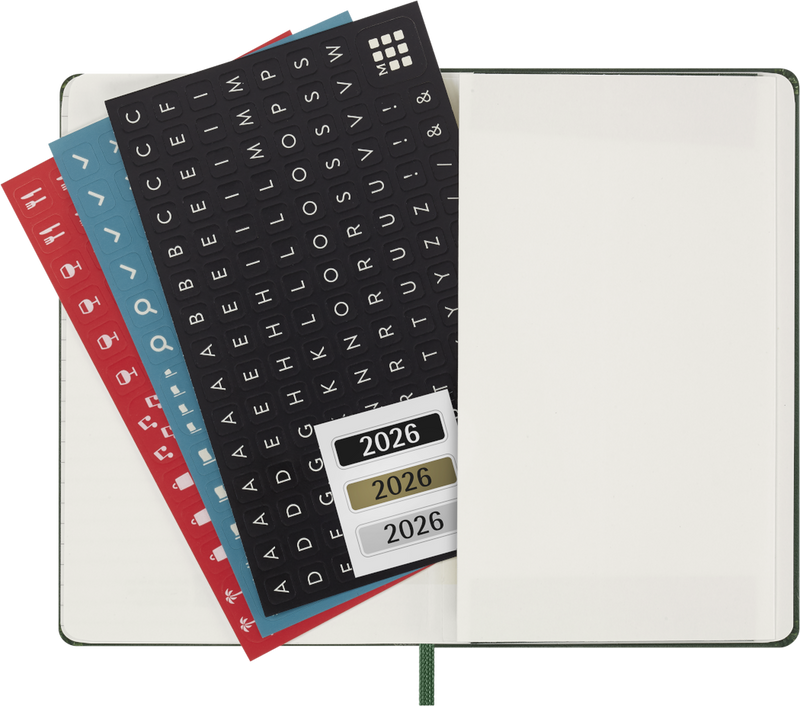 Agenda 12 Mesi Giornaliera Moleskine Pocket con Copertina Rigida Verde Mirto 2026