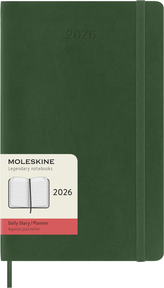 Agenda 12 Mesi Giornaliera Moleskine Large con Copertina Morbida Verde Mirto 2026