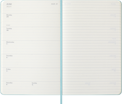 Agenda 12 Mesi Settimanale Moleskine Large con Copertina Rigida Aquamarina 2026