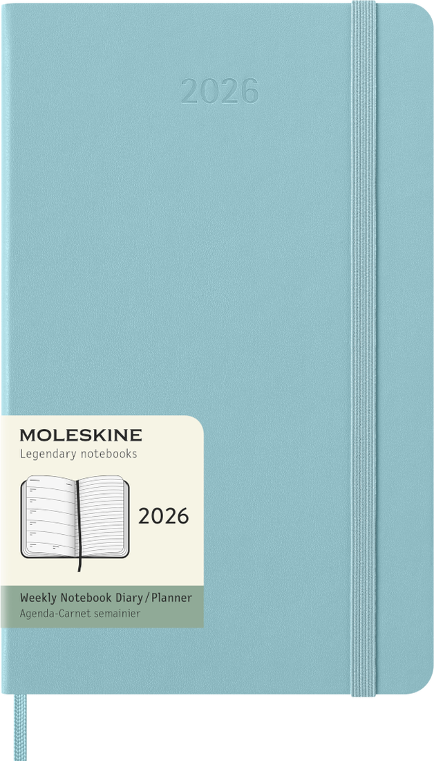 Agenda 12 Mesi Settimanale Moleskine Large con Copertina Rigida Aquamarina 2026