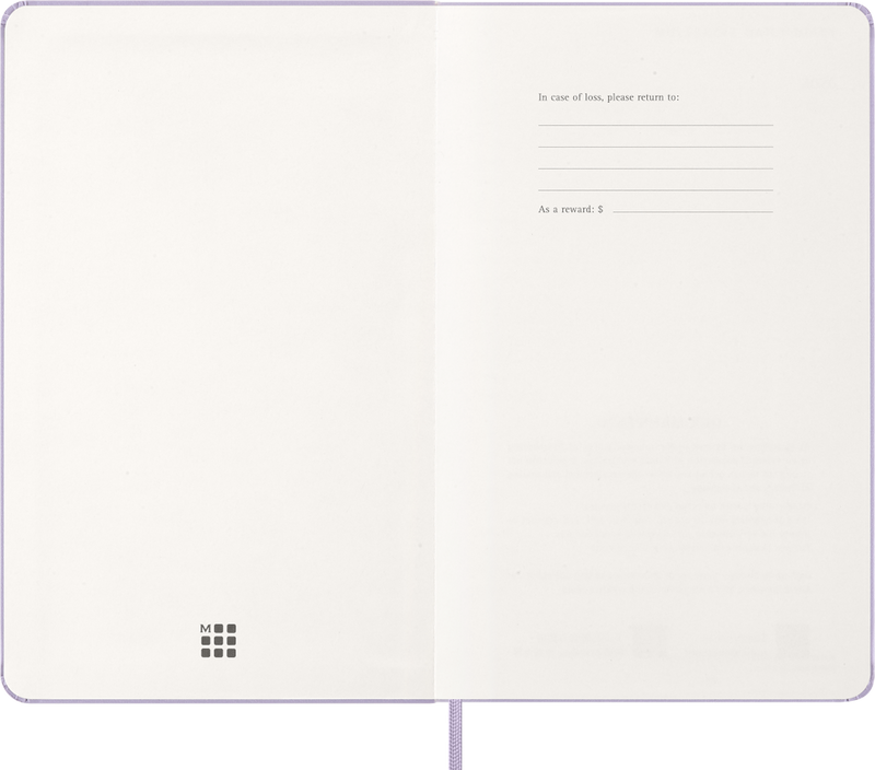 Agenda 12 Mesi Giornaliera Moleskine Large con Copertina Rigida Lilla 2026