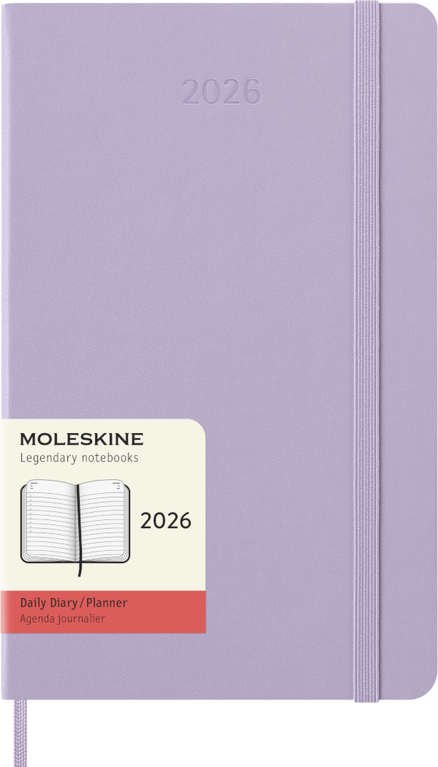 Agenda 12 Mesi Giornaliera Moleskine Large con Copertina Rigida Lilla 2026