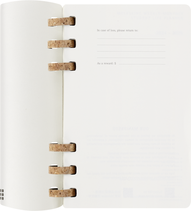 Agenda 12 Mesi Settimanale Moleskine Large Life Planner con Copertina Morbida e Spirale Nero 2026