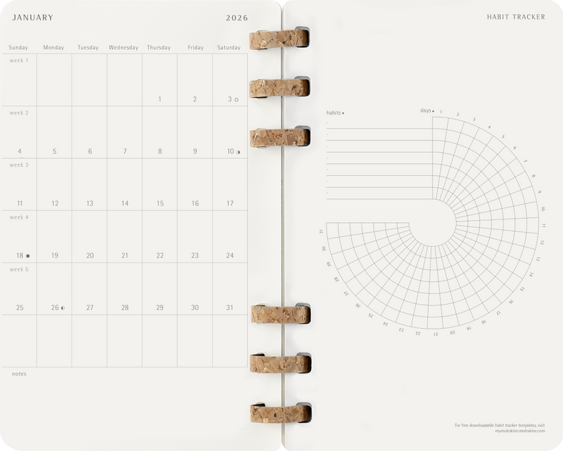 Agenda 12 Mesi Settimanale Moleskine Large Life Planner con Copertina Morbida e Spirale Nero 2026