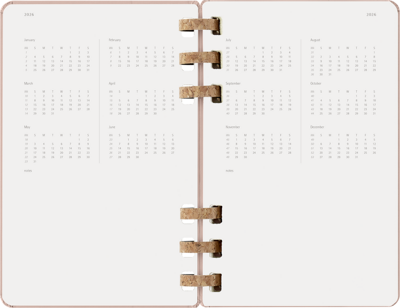 Agenda 12 Mesi Settimanale Moleskine Large Life Planner con Copertina Rigida e Spirale Almond 2026