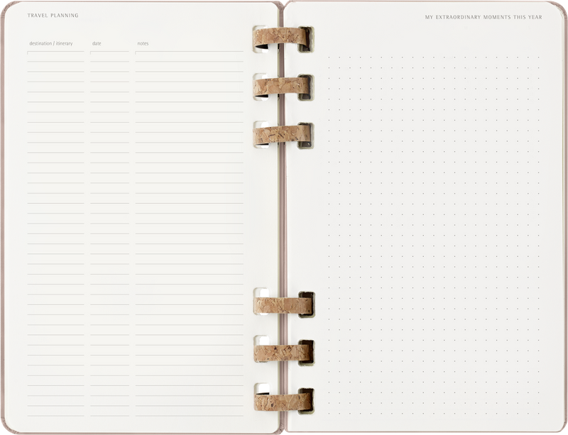 Agenda 12 Mesi Settimanale Moleskine Large Life Planner con Copertina Rigida e Spirale Almond 2026