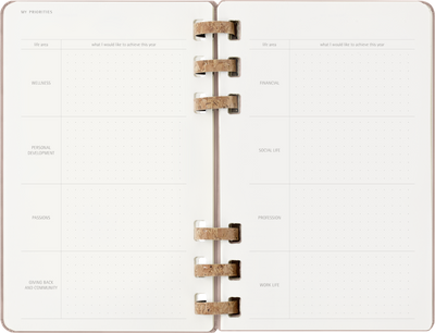 Agenda 12 Mesi Settimanale Moleskine Large Life Planner con Copertina Rigida e Spirale Almond 2026