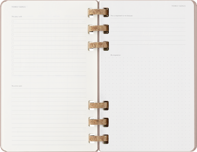 Agenda 12 Mesi Settimanale Moleskine Large Life Planner con Copertina Rigida e Spirale Almond 2026
