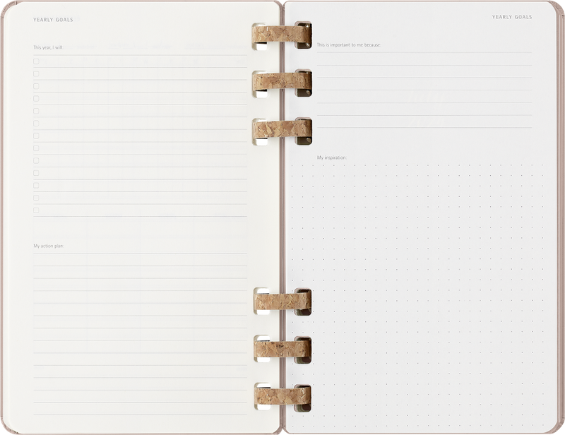 Agenda 12 Mesi Settimanale Moleskine Large Life Planner con Copertina Rigida e Spirale Almond 2026