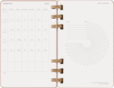 Agenda 12 Mesi Settimanale Moleskine Large Life Planner con Copertina Rigida e Spirale Almond 2026