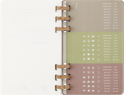 Agenda 12 Mesi Settimanale Moleskine Large Life Planner con Copertina Rigida e Spirale Almond 2026