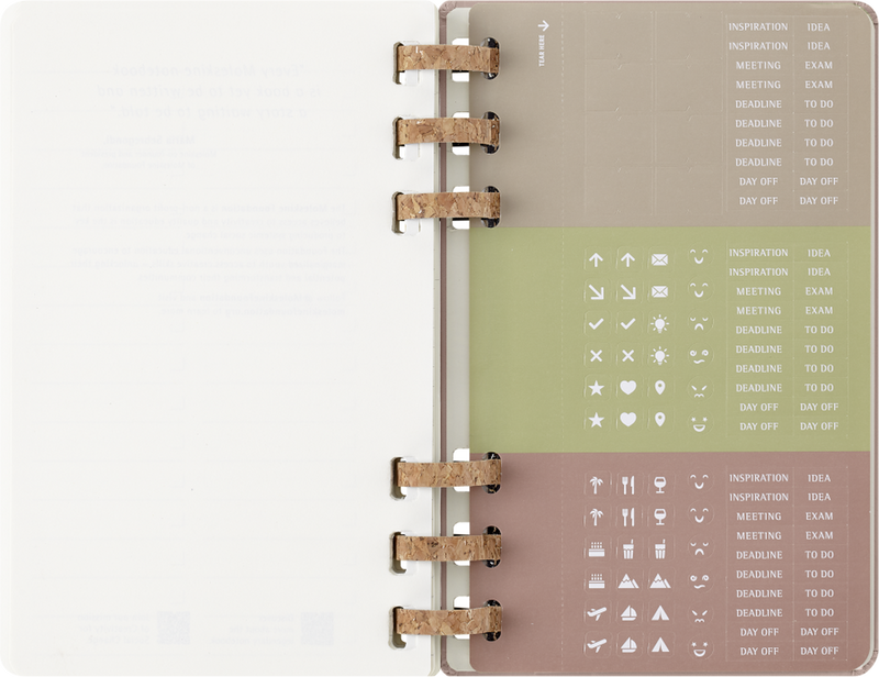 Agenda 12 Mesi Settimanale Moleskine Large Life Planner con Copertina Rigida e Spirale Almond 2026