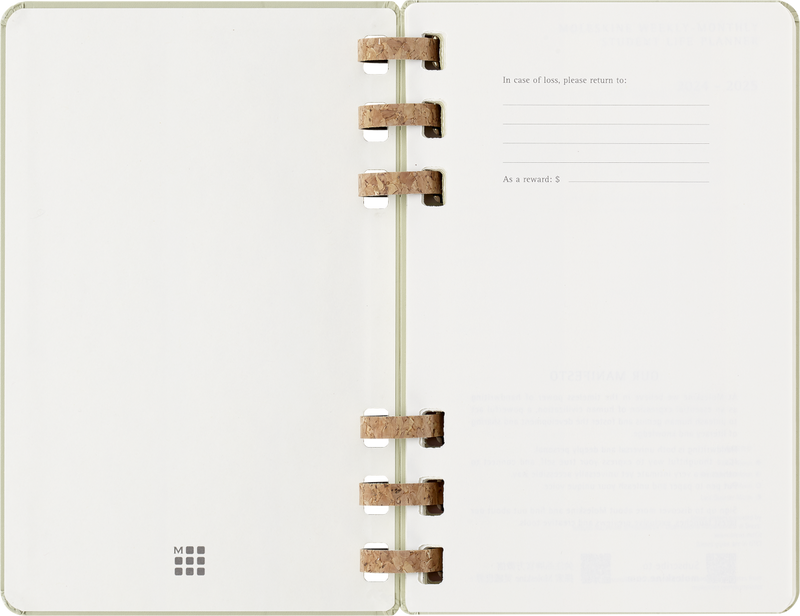 Agenda 12 Mesi Settimanale Moleskine Student Life Large con Copertina Rigida e Spirale Verde Kiwi 2025/2026