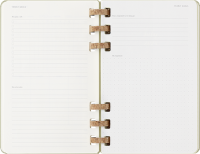 Agenda 12 Mesi Settimanale Moleskine Student Life Large con Copertina Rigida e Spirale Verde Kiwi 2025/2026