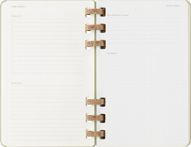Agenda 12 Mesi Settimanale Moleskine Student Life Large con Copertina Rigida e Spirale Verde Kiwi 2025/2026