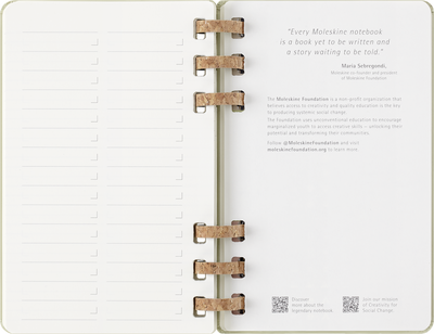 Agenda 12 Mesi Settimanale Moleskine Student Life Large con Copertina Rigida e Spirale Verde Kiwi 2025/2026
