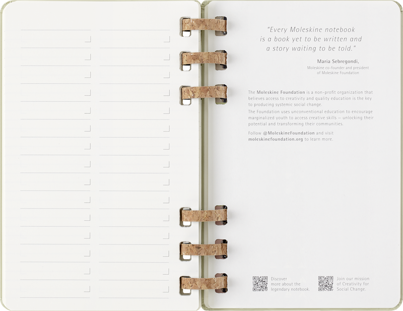 Agenda 12 Mesi Settimanale Moleskine Student Life Large con Copertina Rigida e Spirale Verde Kiwi 2025/2026