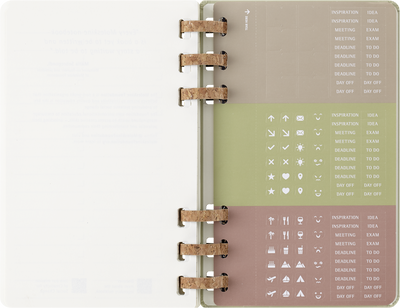Agenda 12 Mesi Settimanale Moleskine Student Life Large con Copertina Rigida e Spirale Verde Kiwi 2025/2026