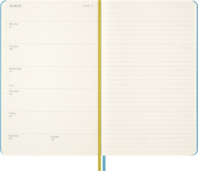 Agenda 18 Mesi Settimanale Moleskine Peanuts Blue Reef Large con Copertina Rigida 2026