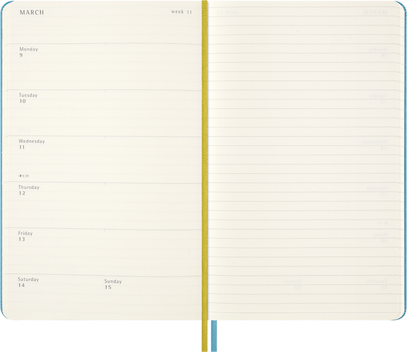 Agenda 18 Mesi Settimanale Moleskine Peanuts Blue Reef Large con Copertina Rigida 2026