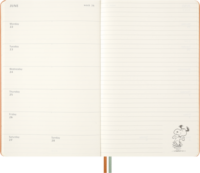 Agenda 12 Mesi Settimanale Moleskine Peanuts Snoopy Large con Copertina Rigida 2026