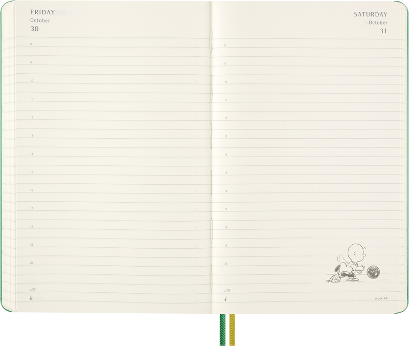Agenda 12 Mesi Giornaliera Moleskine Peanuts Charlie Brown & Snoopy Large con Copertina Rigida 2026