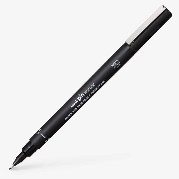 Marcatore a Penna Uni Pin Fineliner con Punta 0,8 mm Nero