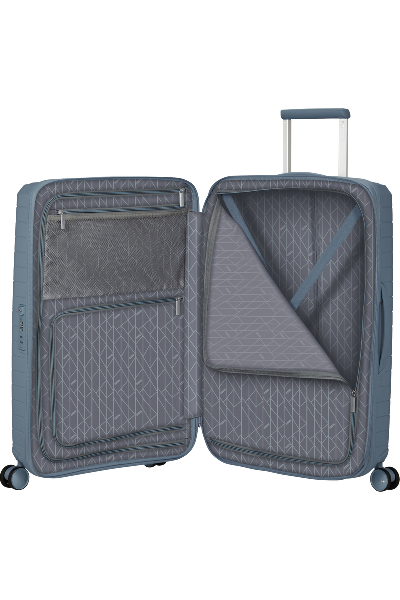 Valigia Media Espandibile American Tourister Fastforward Spinner con TSA 68 cm Steel Blue