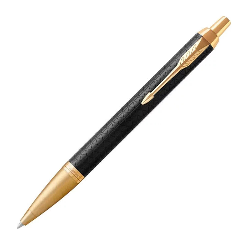Penna a Sfera Parker IM Premium Black Gold GT con Punta Media e Inchiostro Blu