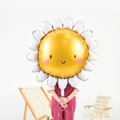 Palloncino in Foil Sole Giallo e Bianco 90 cm